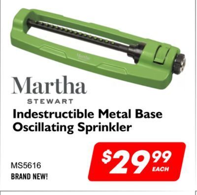 Factory Direct Martha stewart indestructible metal base oscillating sprinkler offer