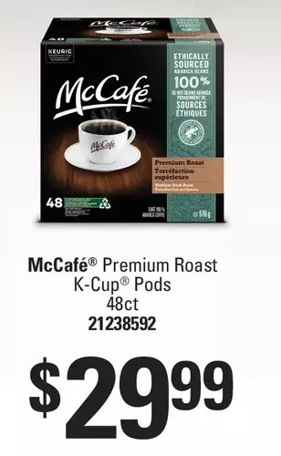 Fortinos Mccafe premium roast k-cup pods offer