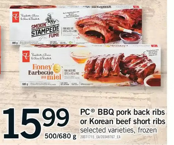 Fortinos Pc bbq pork back ribs or korean beef short ribs offer