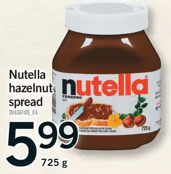 Fortinos Nutella hazelnut spread offer