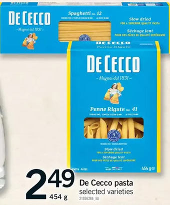 Fortinos De cecco pasta offer