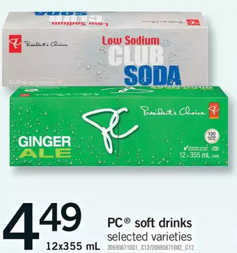 Fortinos Pc soft drinks offer