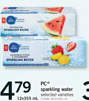 Fortinos Pc sparkling water offer