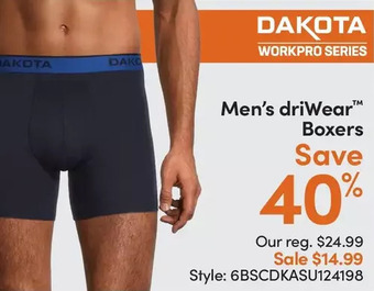 Mark's Driwear boxers offer