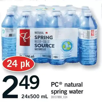 Fortinos Pc natural spring water offer