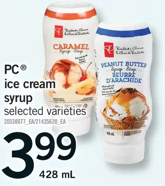Fortinos Pc ice cream syrup offer