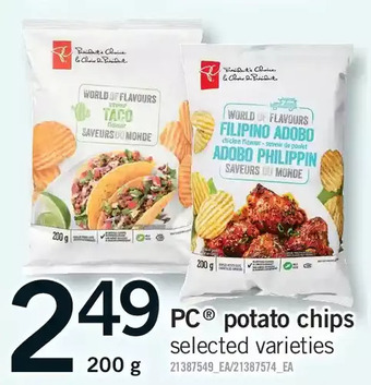Fortinos Pc potato chips offer