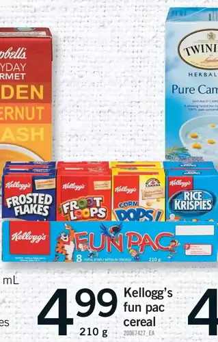 Fortinos Kellogg's fun pac cereal offer