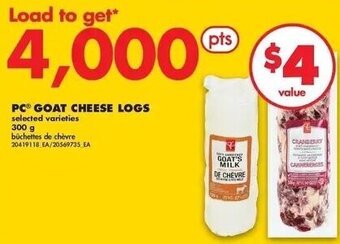 No Frills PC® GOAT CHEESE LOGS, 300 g offer