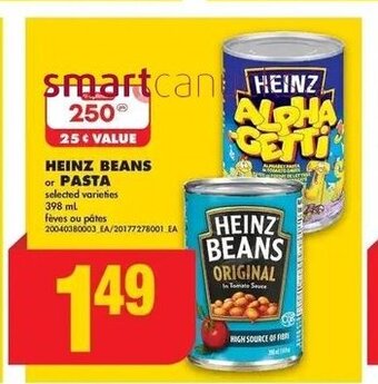 No Frills HEINZ BEANS or PASTA 398 mL offer