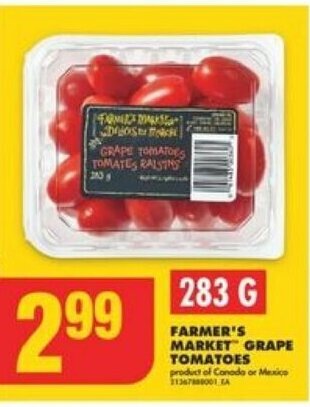 No Frills FARMER'S MARKET GRAPE TOMATOES 283 g offer