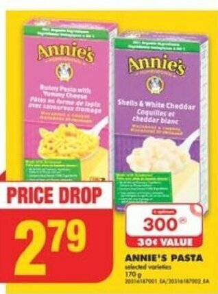 No Frills ANNIE'S PASTA 170 g offer
