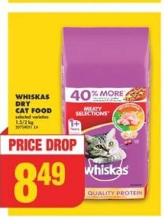 No Frills WHISKAS DRY CAT FOOD offer