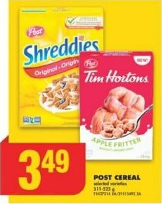 No Frills POST CEREAL 311-525 g offer