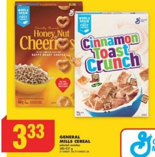No Frills GENERAL MILLS CEREAL 200-437 g offer