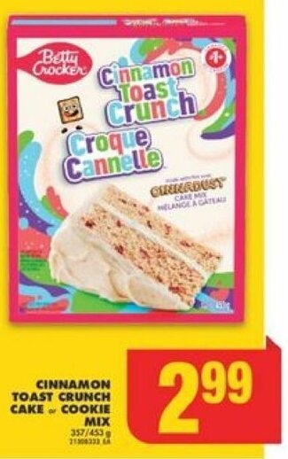 No Frills CINNAMON TOAST CRUNCH CAKE or COOKIE MIX 357/453 g offer