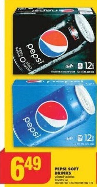 No Frills PEPSI SOFT DRINKS 12 x 355 mL offer