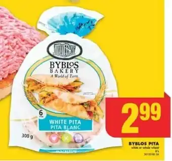 No Frills BYBLOS PITA white or whole wheat 6's offer