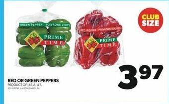 Real Canadian Superstore RED OR GREEN PEPPERS . 4'S offer