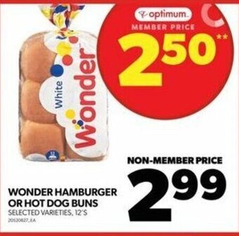 Real Canadian Superstore WONDER HAMBURGER OR HOT DOG BUNS , 12'S offer