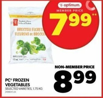 Real Canadian Superstore PC® FROZEN VEGETABLES , 1.75 KG offer