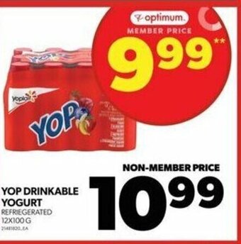 Real Canadian Superstore YOP DRINKABLE YOGURT REFRIEGERATED 12X100G offer