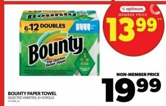 Real Canadian Superstore BOUNTY PAPER TOWEL , 6-12 ROLLS offer
