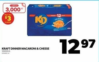 Real Canadian Superstore KRAFT DINNER MACARONI & CHEESE 12X225 G offer