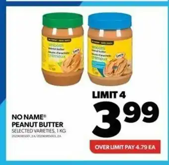 Real Canadian Superstore NO NAMEⓇ PEANUT BUTTER , I KNO NAMEⓇ PEANUT BUTTER SELECTED VARIETIES, I KG offer