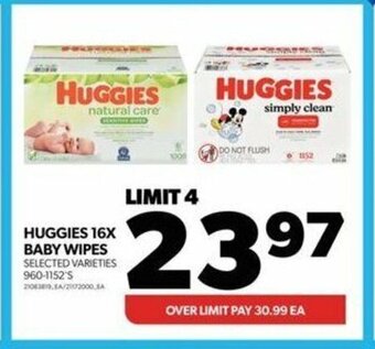 Real Canadian Superstore HUGGIES 16X BABY WIPES offer
