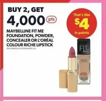 Real Canadian Superstore MAYBELLINE FIT ME FOUNDATION, POWDER, CONCEALER OR L'ORÉAL COLOUR RICHE LIPSTICK offer