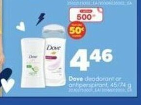 Real Canadian Superstore Dove deodorant or antiperspirant offer