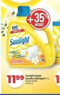 Real Canadian Superstore Sunlight liquid laundry detergent 4 L offer