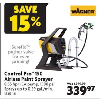 Home Hardware Control pro™ 150 airless paint sprayer offer