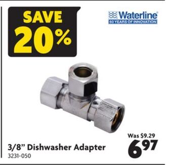 Home Hardware 3/8 dishwasher adapter offer