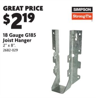 Home Hardware 18 gauge g185 joist hanger offer