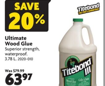 Home Hardware Ultimate wood glue offer