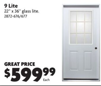Home Hardware 9 lite steel entrance door offer