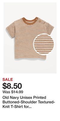 Old Navy Old navy unisex printed buttoned-shoulder textured-knit t-shirt for baby offer