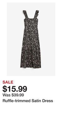 H&M Ruffle-trimmed satin dress offer