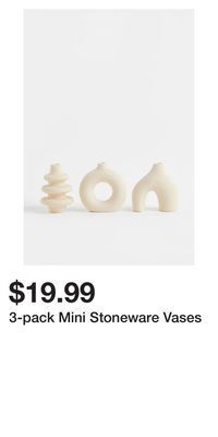 H&M 3-pack mini stoneware vases offer