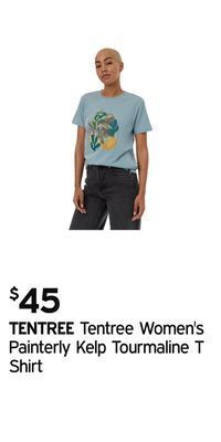 Atmosphere Tentree women's painterly kelp tourmaline t shirt offer