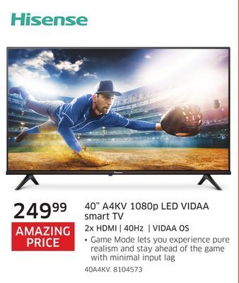 Hisense 40 a4kv 1080p led vidaa smart tv