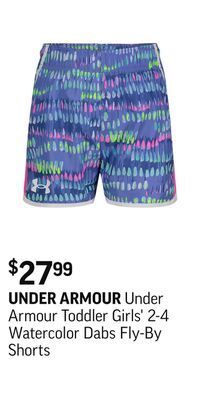 Sport Chek Under armour toddler girls' 2-4 watercolor dabs fly-by shorts offer