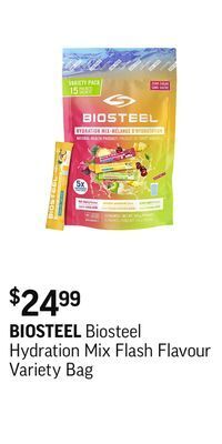 Sport Chek Biosteel hydration mix flash flavour variety bag offer