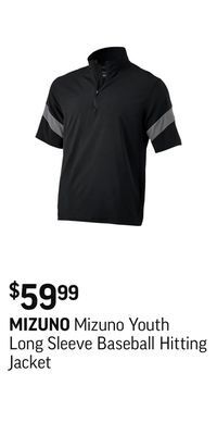 Sport Chek Mizuno youth long sleeve baseball hitting jacket offer