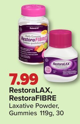 PharmaChoice Restoralax, restorafibre laxative powder,gummies offer