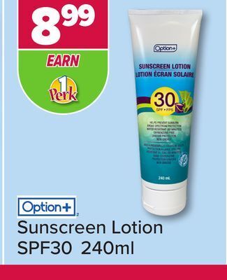 PharmaChoice Option+ sunscreen lotion offer