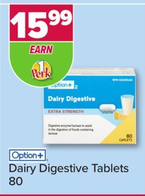 PharmaChoice Option+ dairy digestive tablets offer