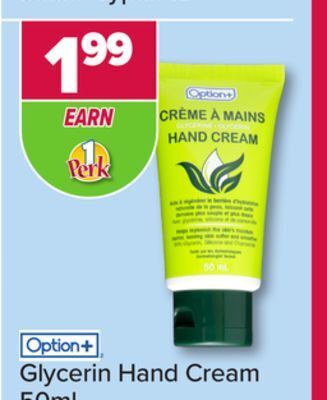 PharmaChoice Option+ glycerin hand cream offer